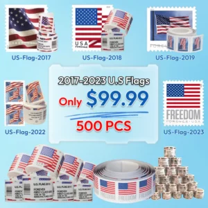 Limited Time Deal: $99.99 for 5 Rolls(500 Forever Stamps) - 2017/2018/2019/2022 Flag